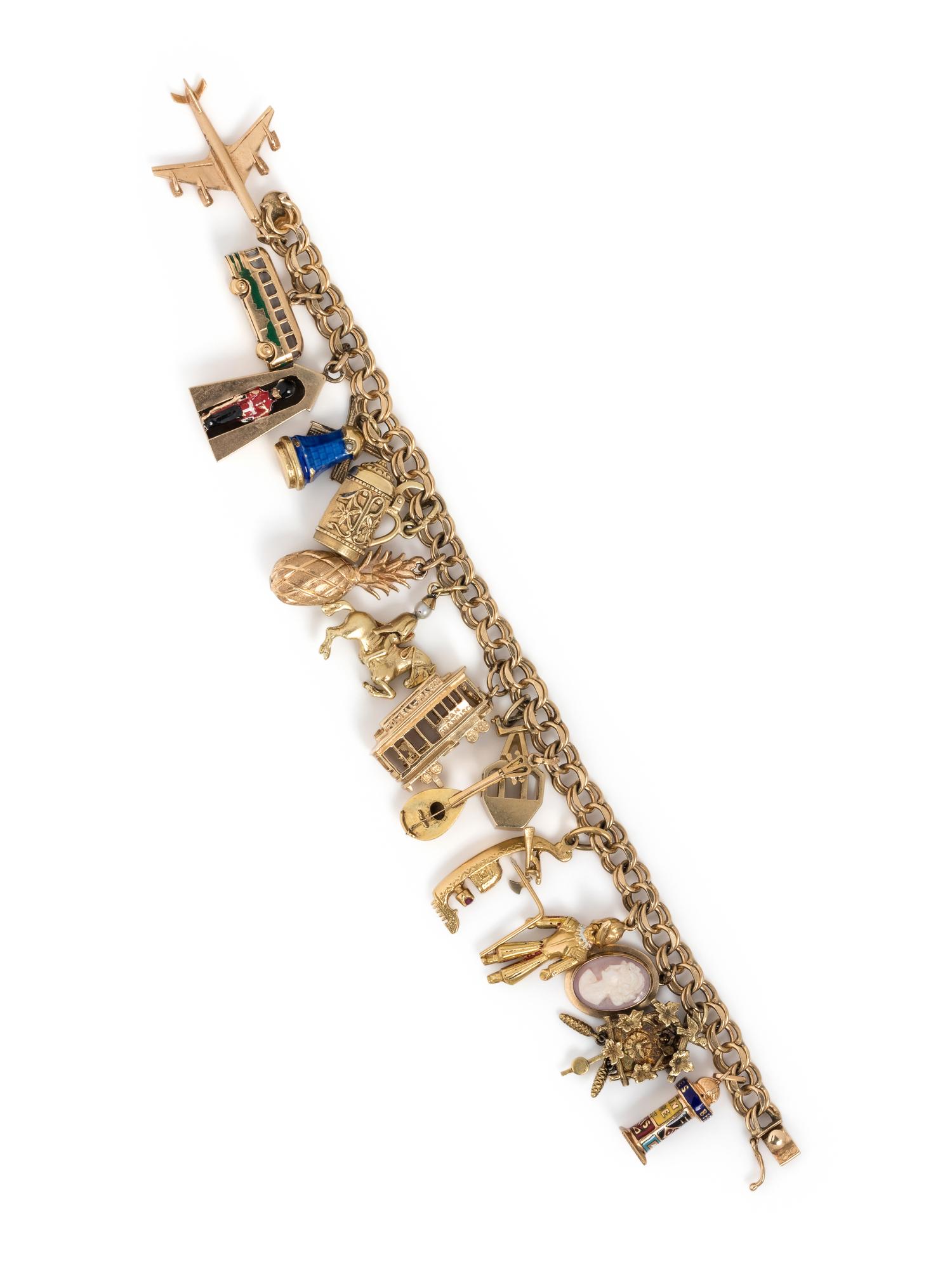 YELLOW GOLD CHARM BRACELET