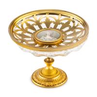 An English Gilt Brass and Cut Glass Centerpiece Bowl Retailed by Tiffany and Co.