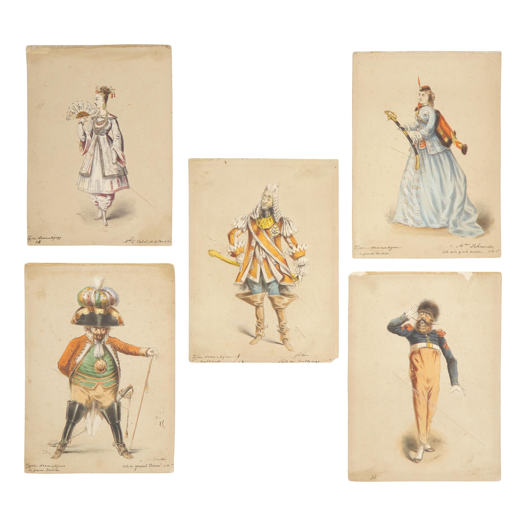 [Art] Renard, Jules. 15 original illustrations of costumes for the French operetta