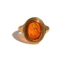 A Neoclassical Gold and Carnelian Finger Ring with the Goddess Ceres at an Alter