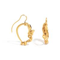 A Pair of Hellenistic Gold and Garnet Earrings with the God Eros
