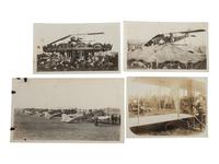 [AVIATION]. A group of 34 RPPCs & photographs of early airplanes and dirigibles.