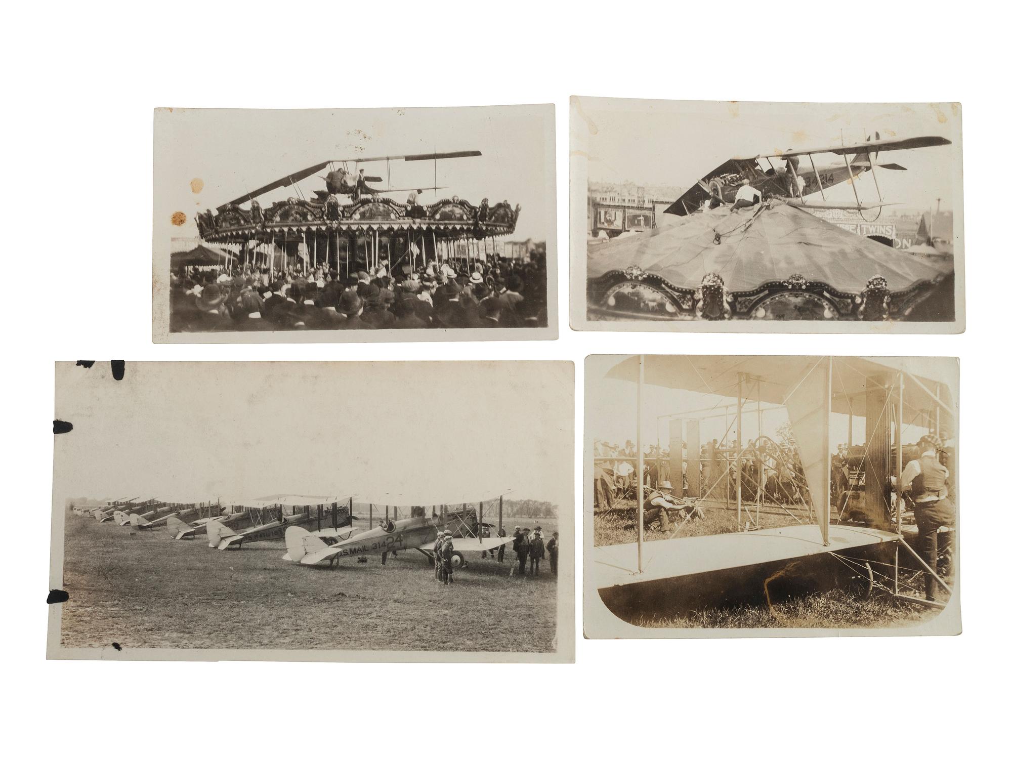 [AVIATION]. A group of 34 RPPCs & photographs of early airplanes and dirigibles.