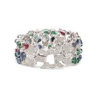 WHITE GOLD, DIAMOND AND MULTIGEM BRACELET