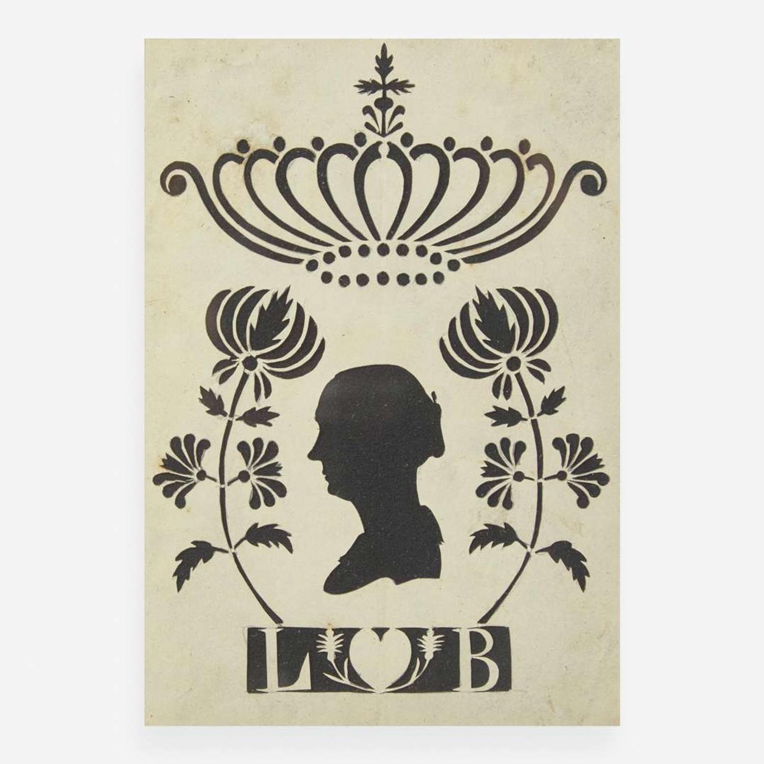 A group of six silhouetted portraits first half 19th century