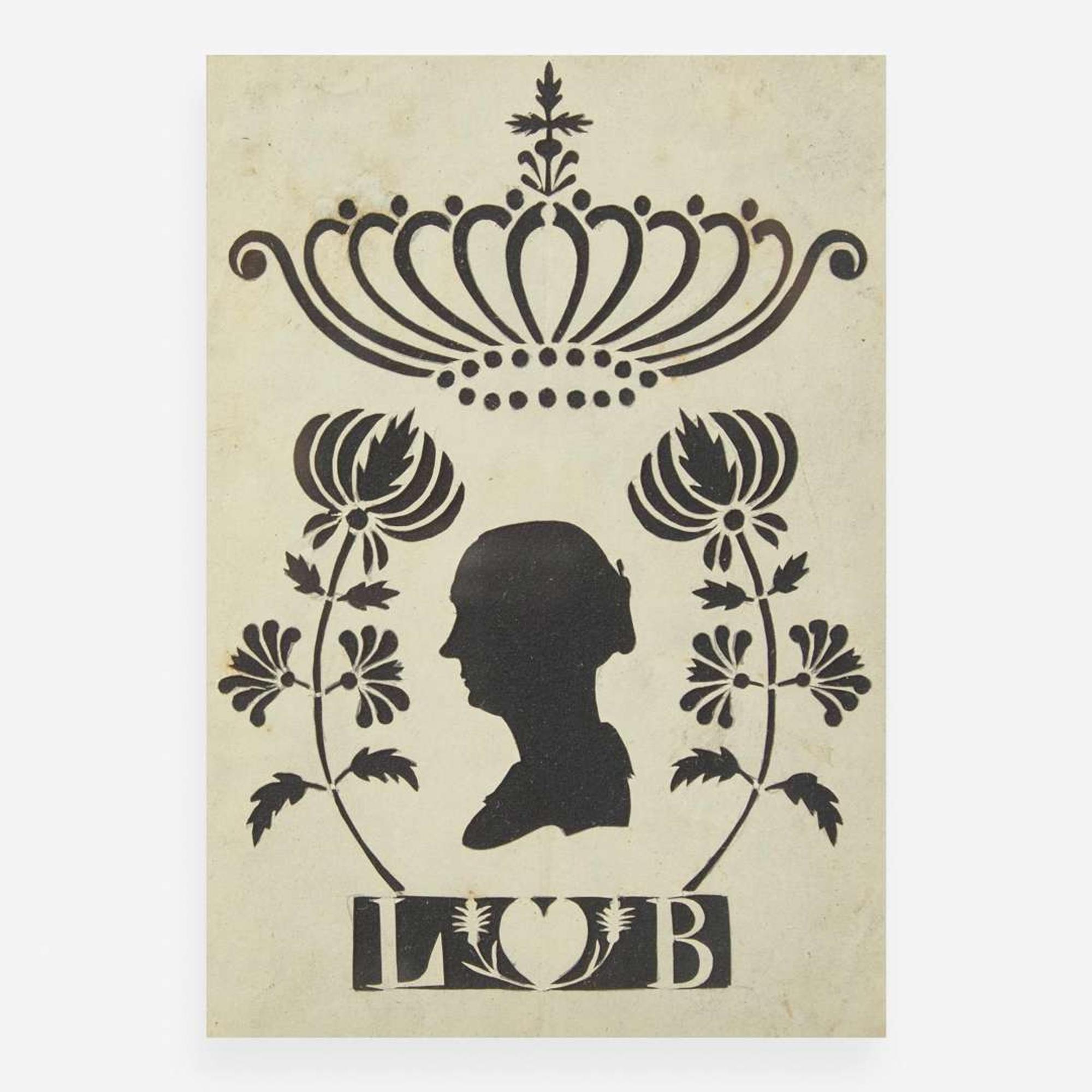 A group of six silhouetted portraits first half 19th century