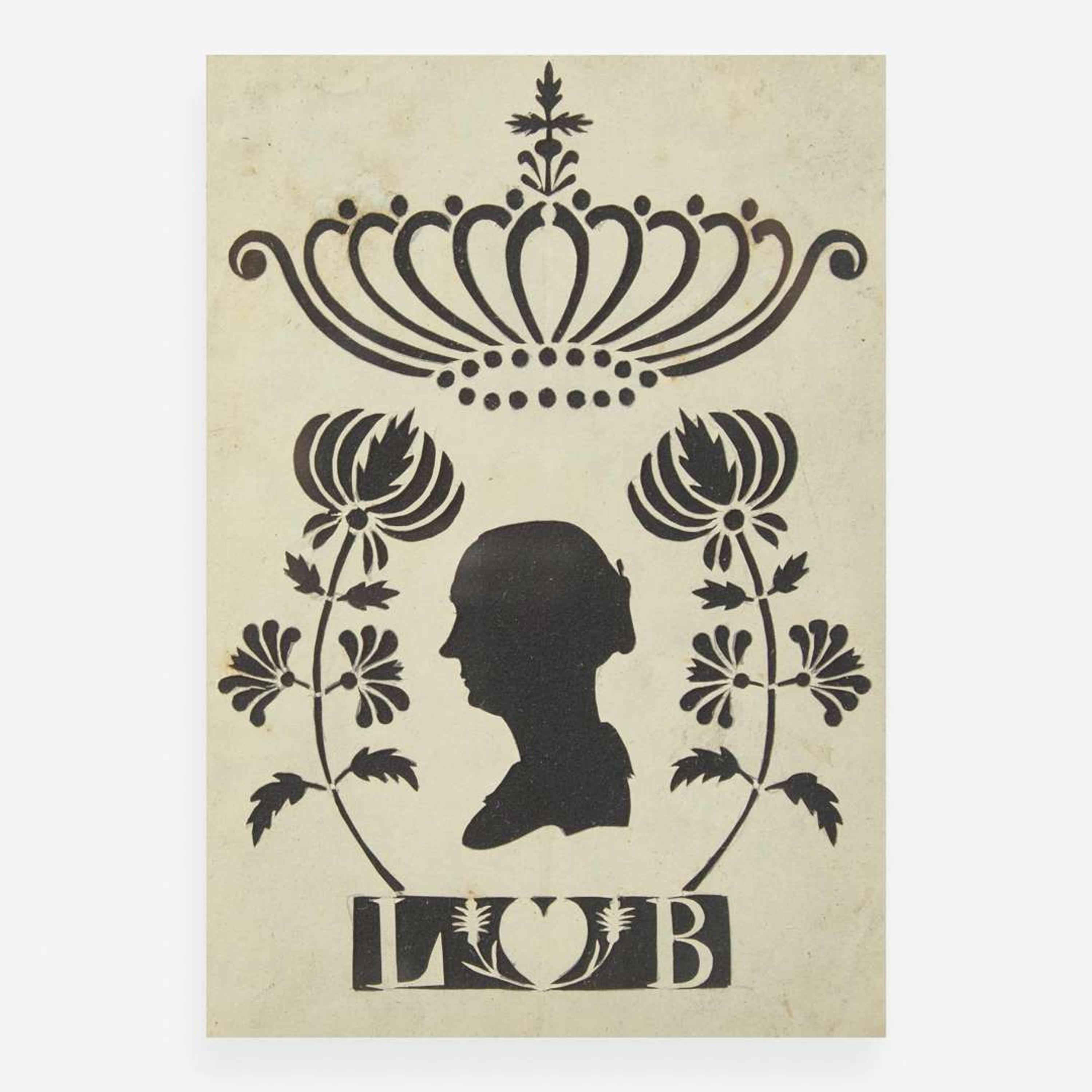 A group of six silhouetted portraits first half 19th century