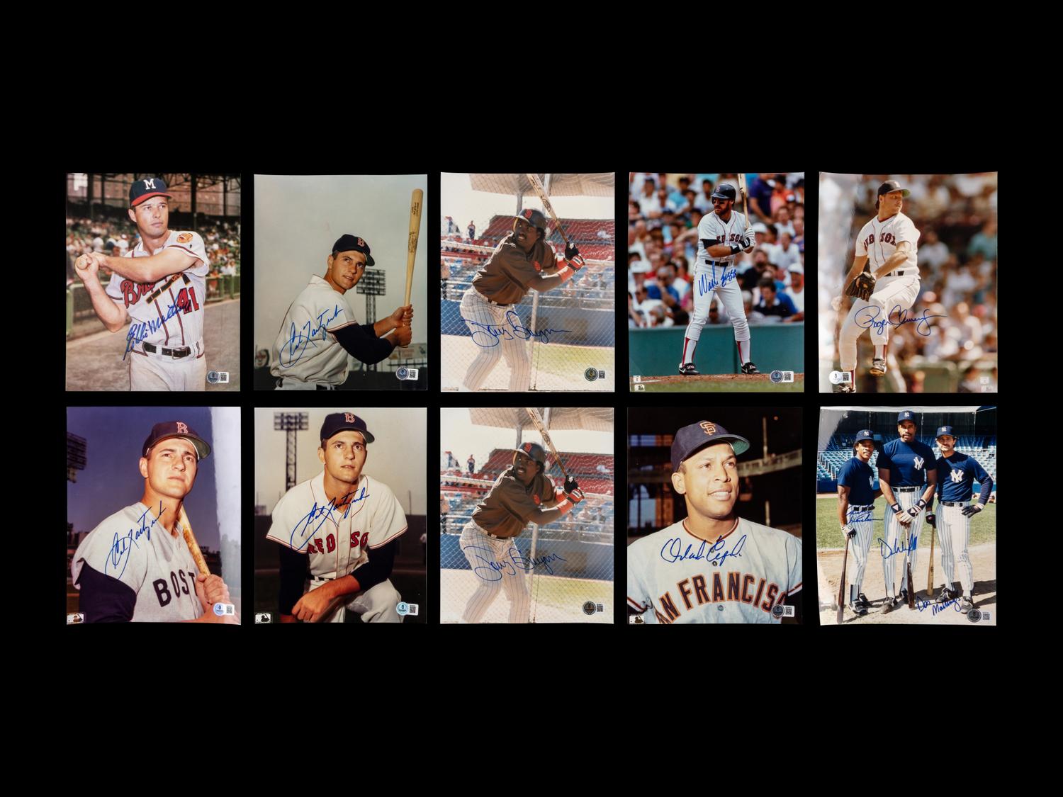 A Large Collection of Baseball Hall of Fame and Notable Signed Photographs (Beckett Authentication Services)