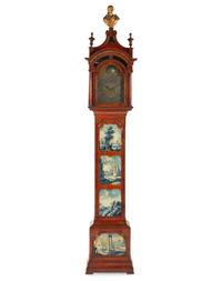 A Continental Painted Tall Case Clock
