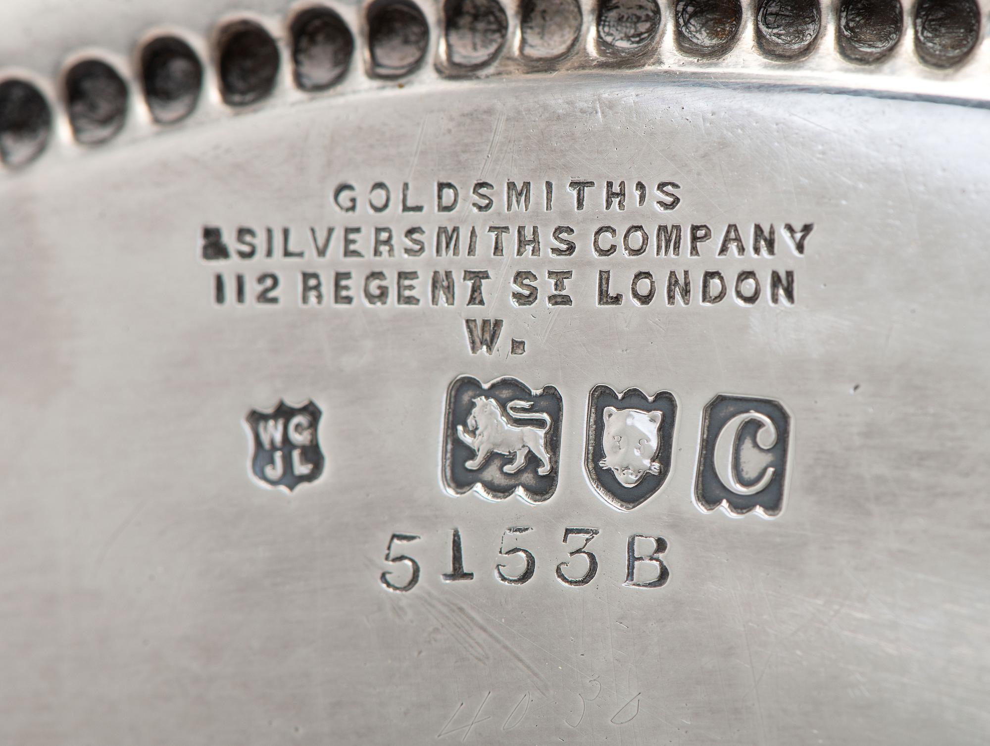 An Edwardian Armorial Engraved Silver Footed Tray