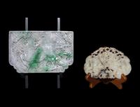 Two Chinese Jade and Jadeite Plaques