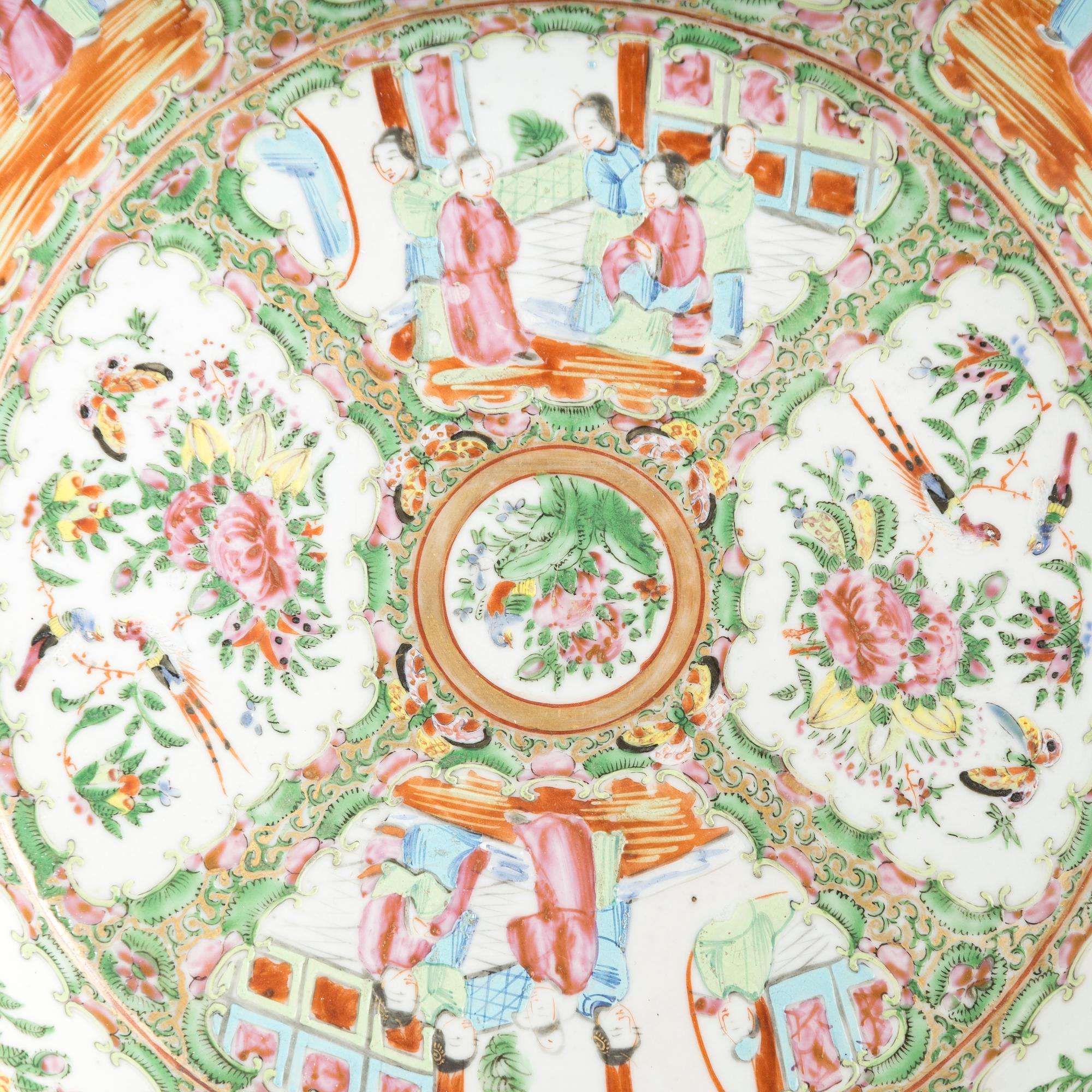 Three Chinese Export Porcelain Punch Bowls
