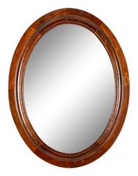 A Pair of Mahogany Oval Mirrors