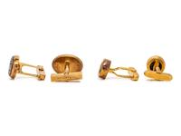 BULGARI, 'MONETE' YELLOW GOLD AND COIN CUFFLINKS, TOGETHER WITH TIFFANY & CO., CARVED CARNELIAN CUFFLINKS