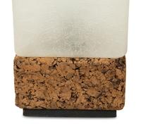 A Pair of Cork and Frosted Crackle Glass Ice Cube Table Lamps