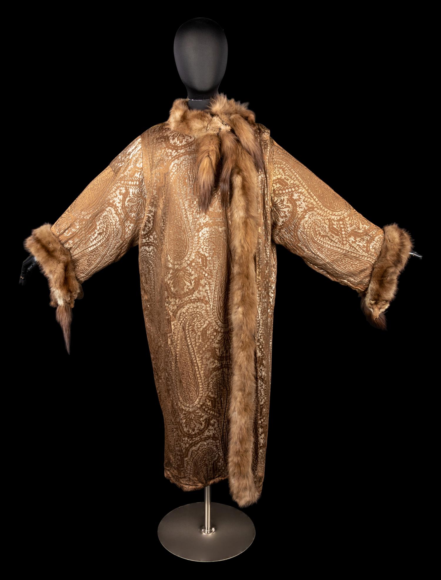 House of Worth Haute Couture Coat Trimmed in Fur, 1920s
