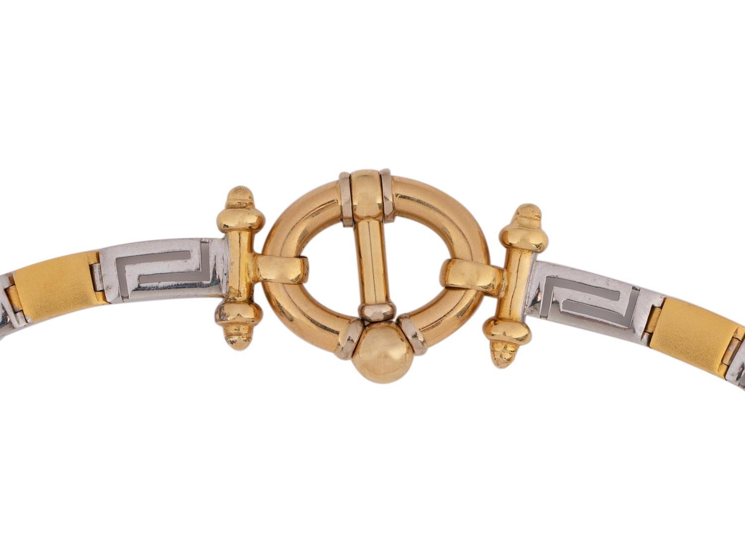 BICOLOR GOLD GREEK KEY NECKLACE