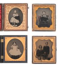 [EARLY PHOTOGRAPHY]. 23 sixth plate ambrotypes and tintypes of children.