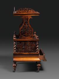 A Victorian Pierce-Carved Burlwood Canterbury