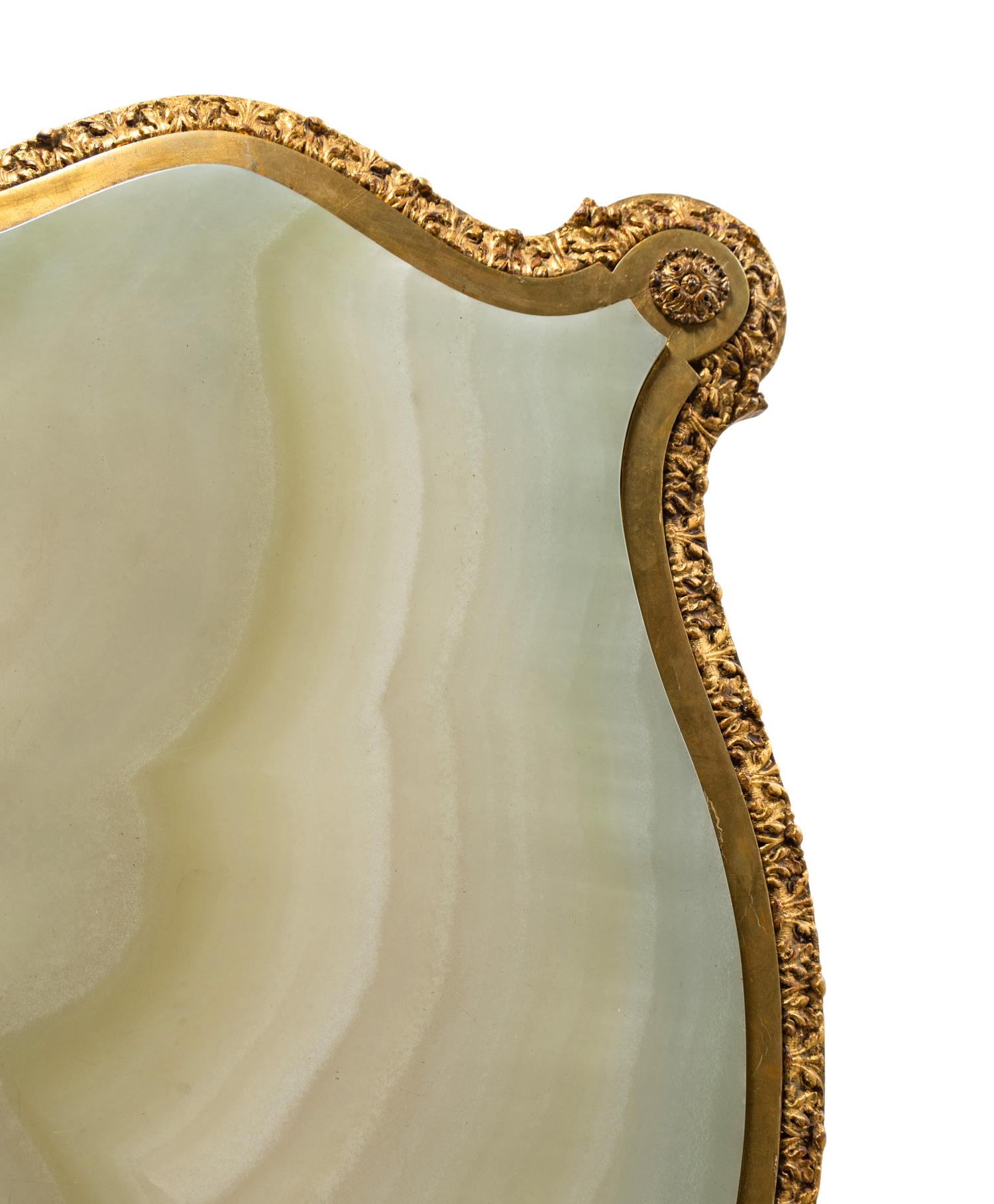 A Continental Rococo Style Giltwood Onyx-Top Table