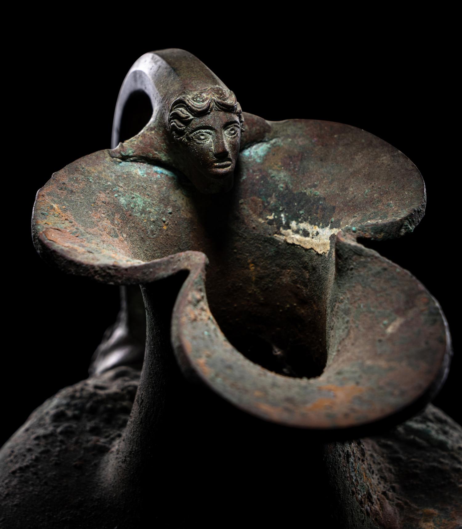 A Greek Bronze Trefoil Oinochoe