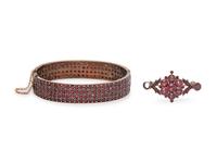 A Collection of Garnet Jewelry,