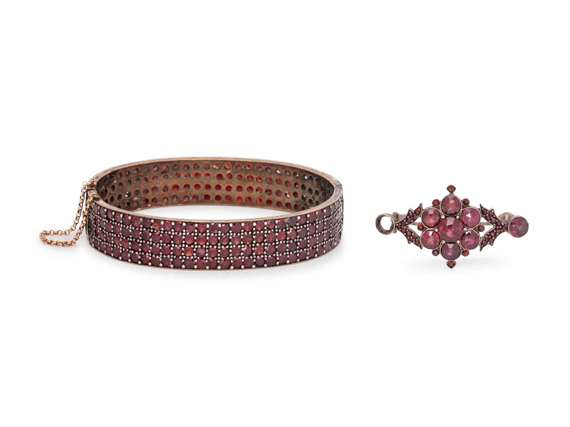 A Collection of Garnet Jewelry,