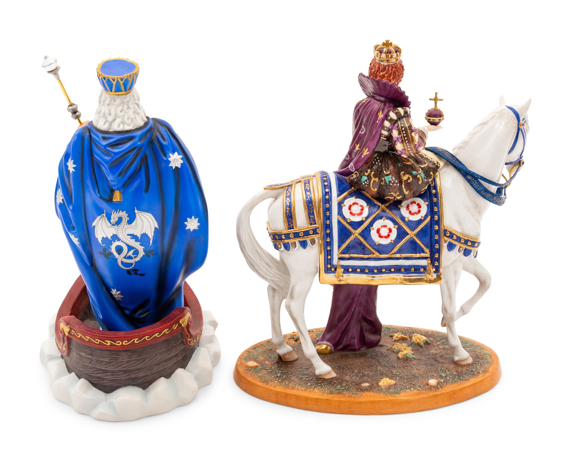 Two Bella Bisque Porcelain Figural Groups