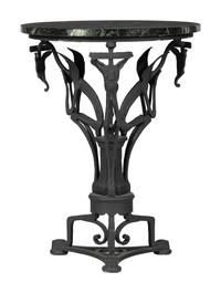 A Victorian Iron and Marble Top Table