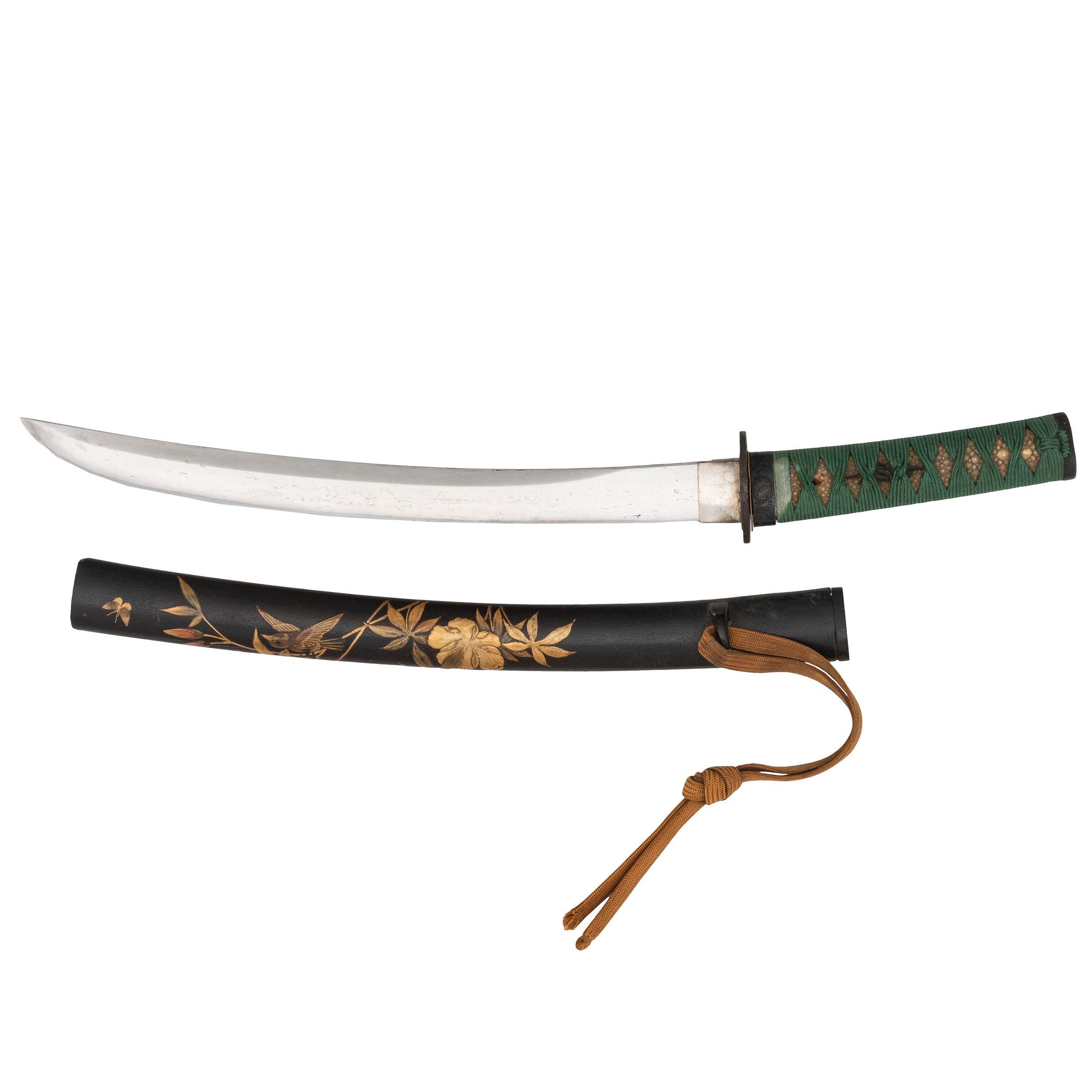 Mumei Japanese Wakizashi Attributed to Fujishima with Origami