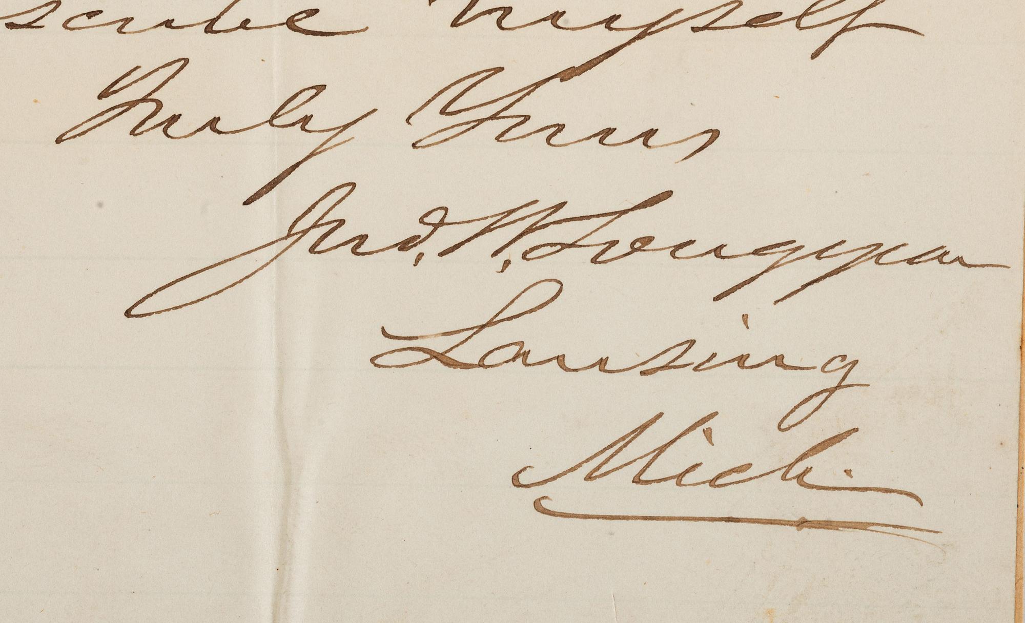 [AUTOGRAPHS]. Signatures of 19th-century American military and political figures.