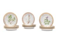 A Set of Twelve Royal Copenhagen Flora Danica Porcelain Salad Plates