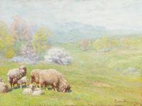 John Joseph Enneking, (American, 1841-1916), Sheep in Pasture