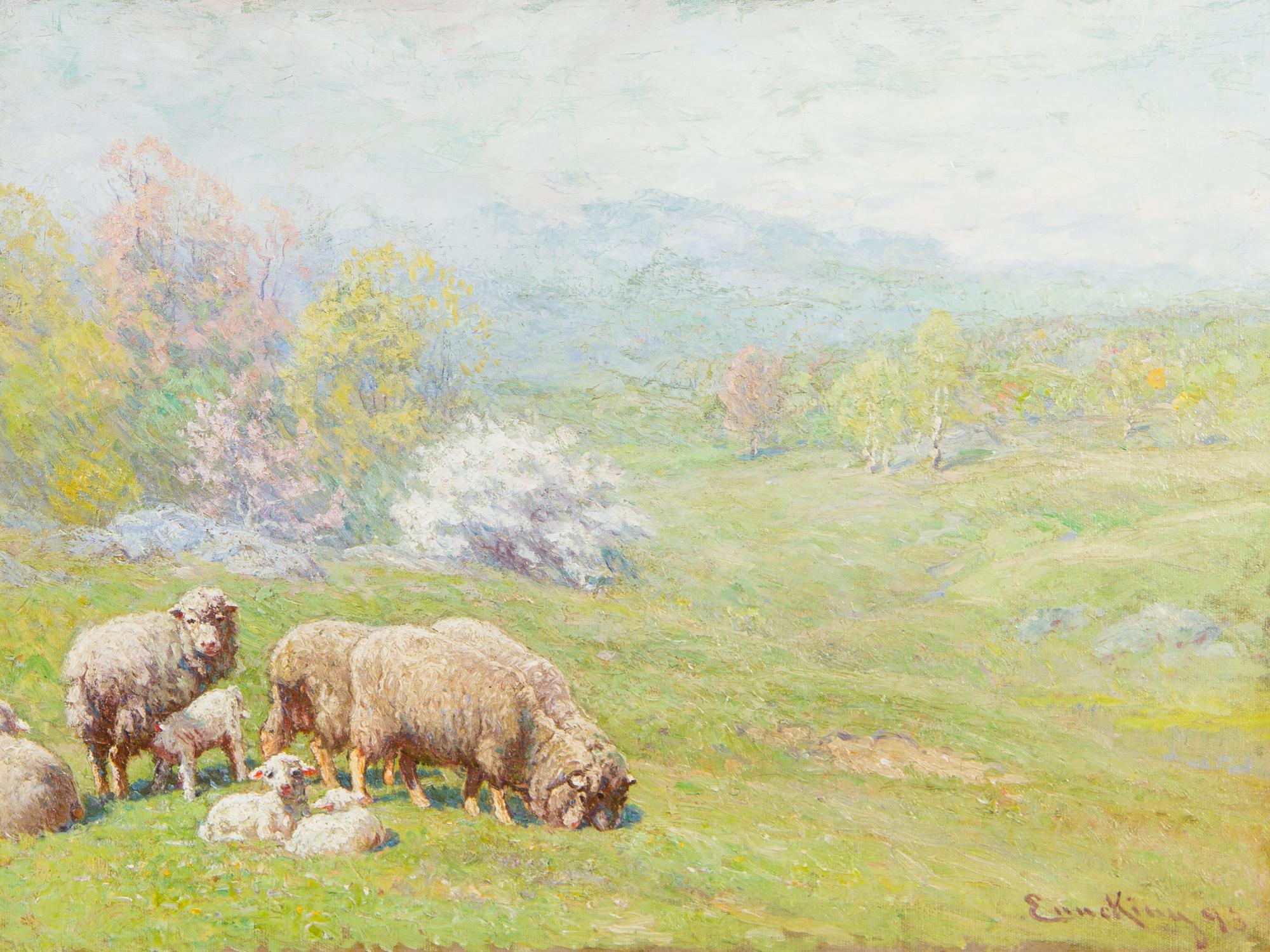John Joseph Enneking, (American, 1841-1916), Sheep in Pasture