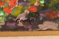 Two Works: Morning Bouquet and Hollyhock Garden
