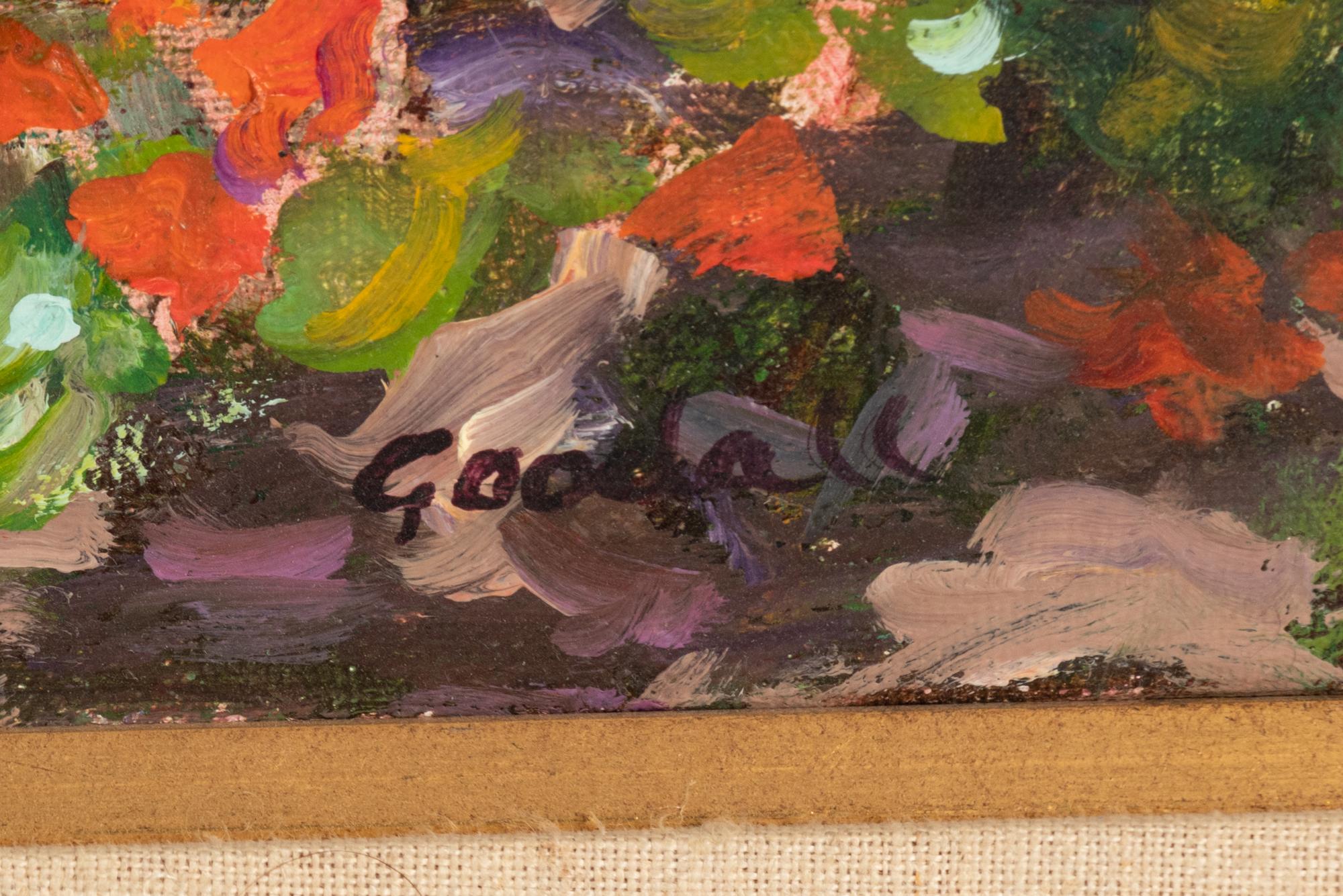 Two Works: Morning Bouquet and Hollyhock Garden