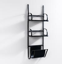 Leather Covered Mounted Shelf, c. 1960 France