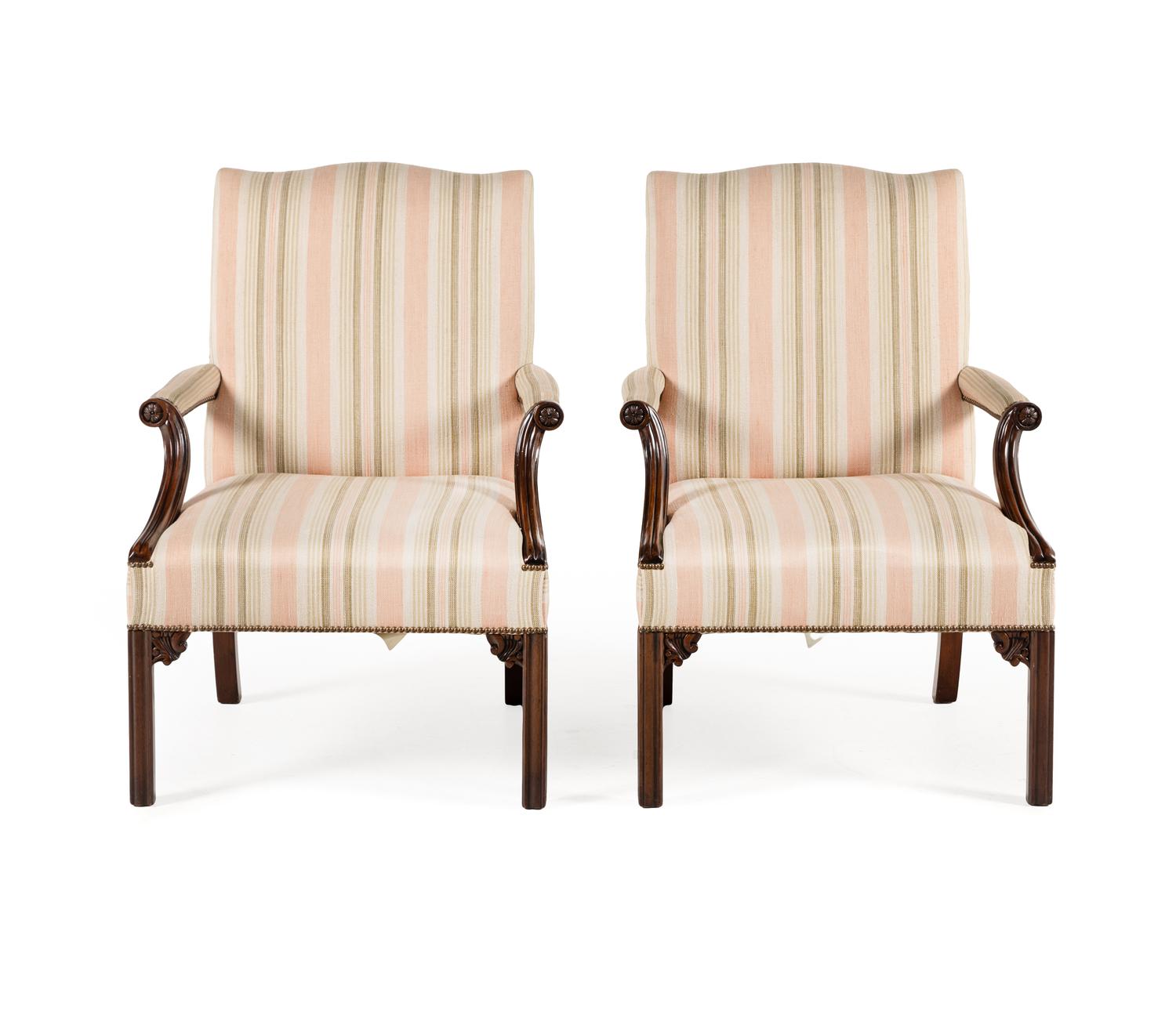 A Pair of Baker Historic Charleston Library Chairs