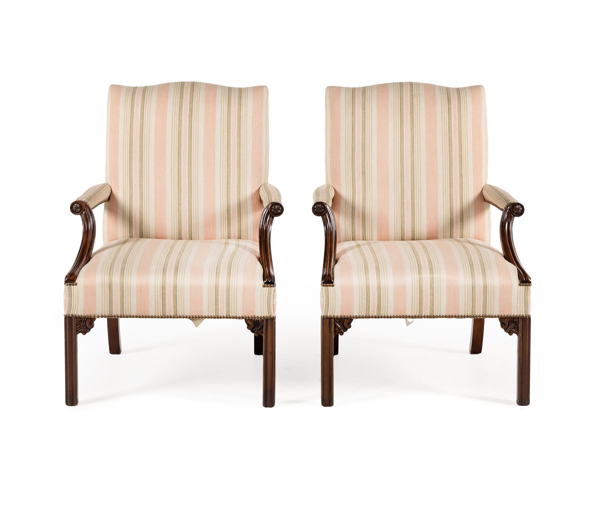 A Pair of Baker Historic Charleston Library Chairs
