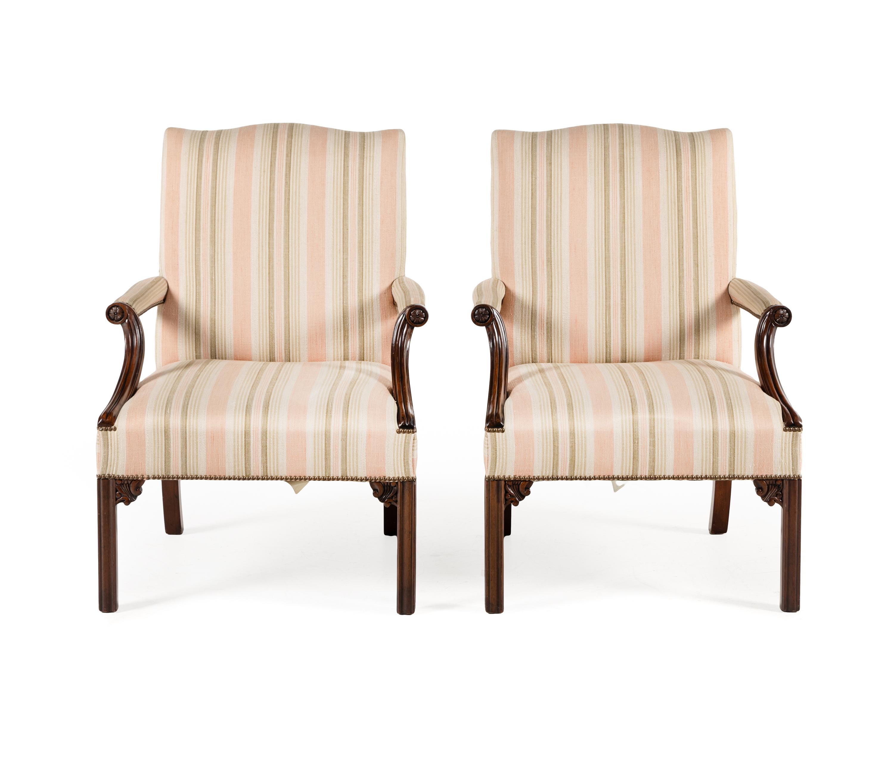 A Pair of Baker Historic Charleston Library Chairs