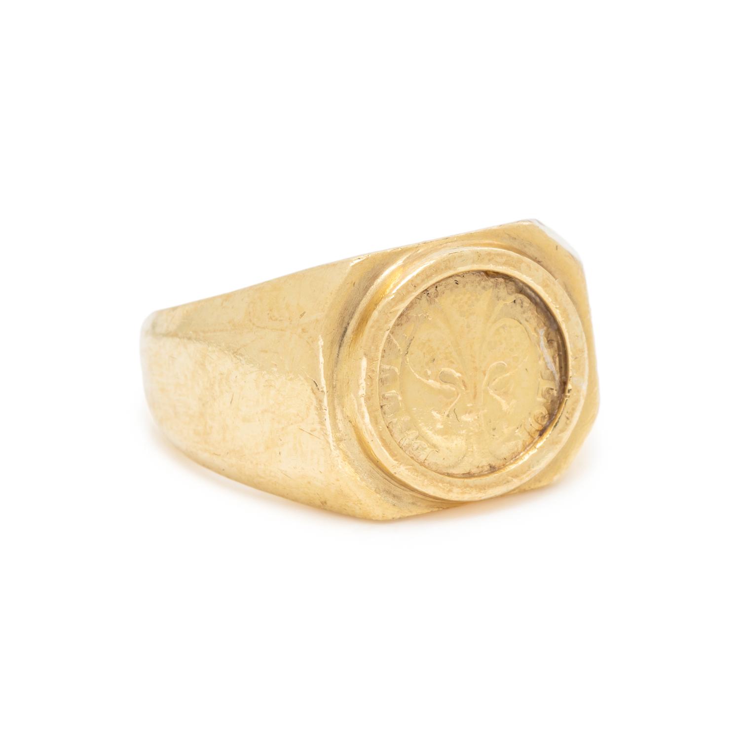 YELLOW GOLD COIN RING