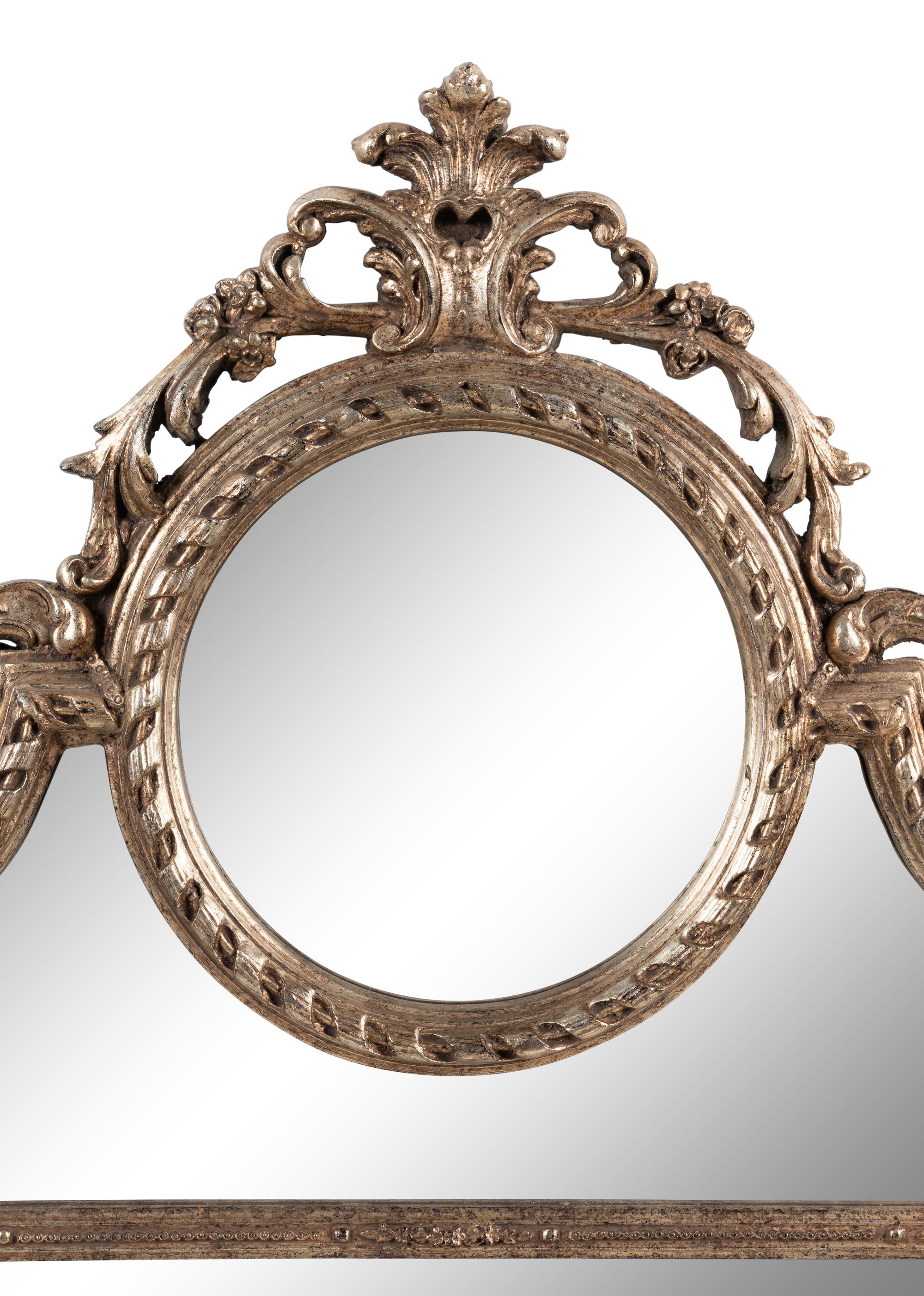 A Contemporary Neoclassical Style Silvered Wood Mirror