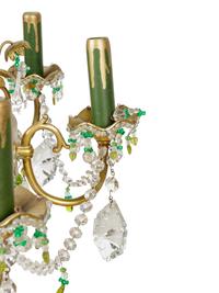A Continental Brass and Cut Glass Eight-Light Chandelier