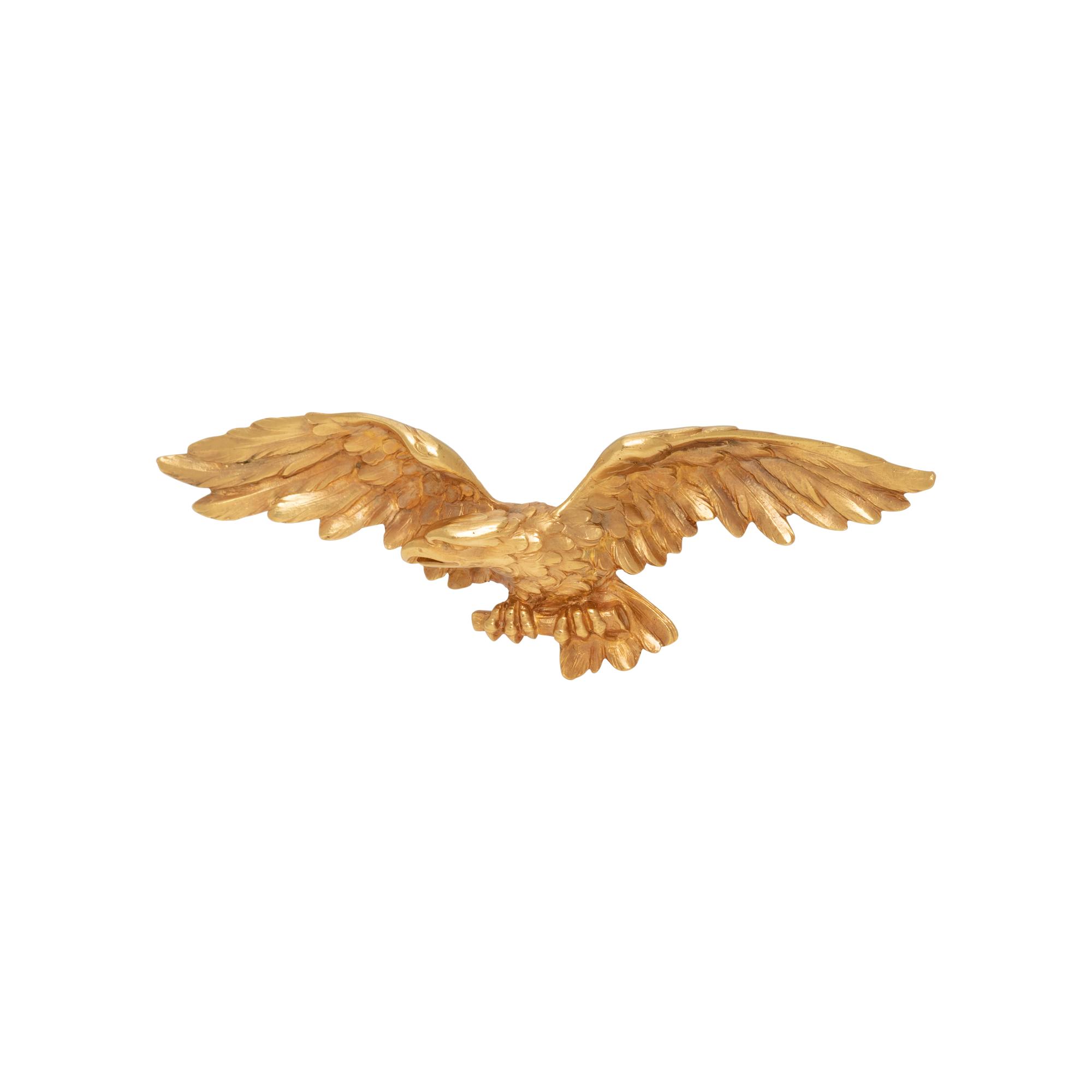 FRENCH, ANTIQUE, YELLOW GOLD EAGLE BROOCH