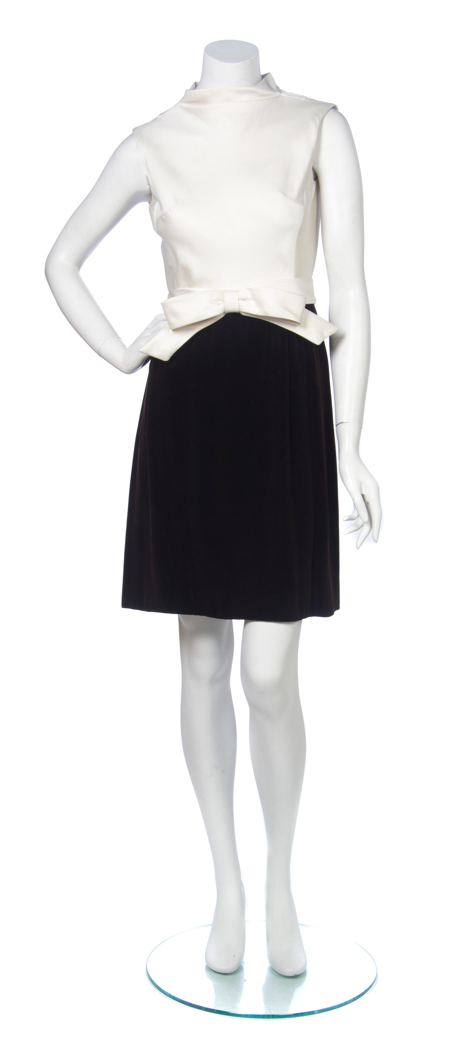 A Maisonette Brown Velvet Dress Ensemble,
