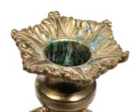 A Pair of Continental Gilt Metal Candlesticks