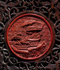 Two Chinese Cinnabar Lacquer Articles