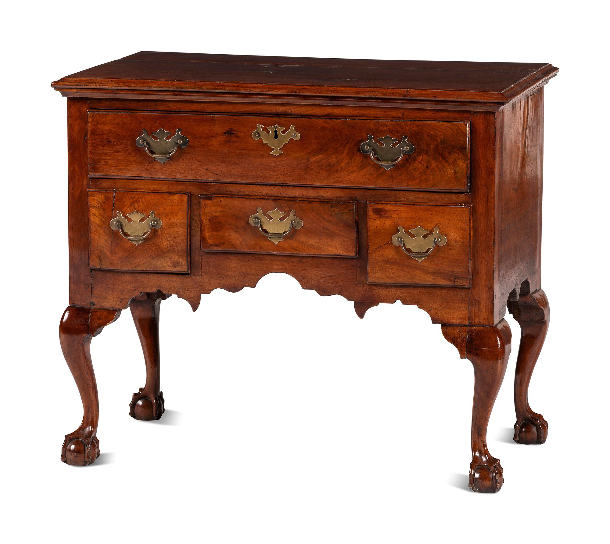 A Chippendale Mahogany Claw-and-Ball Foot Dressing Table