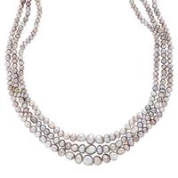 TRIPLE STRAND NATURAL PEARL NECKLACE