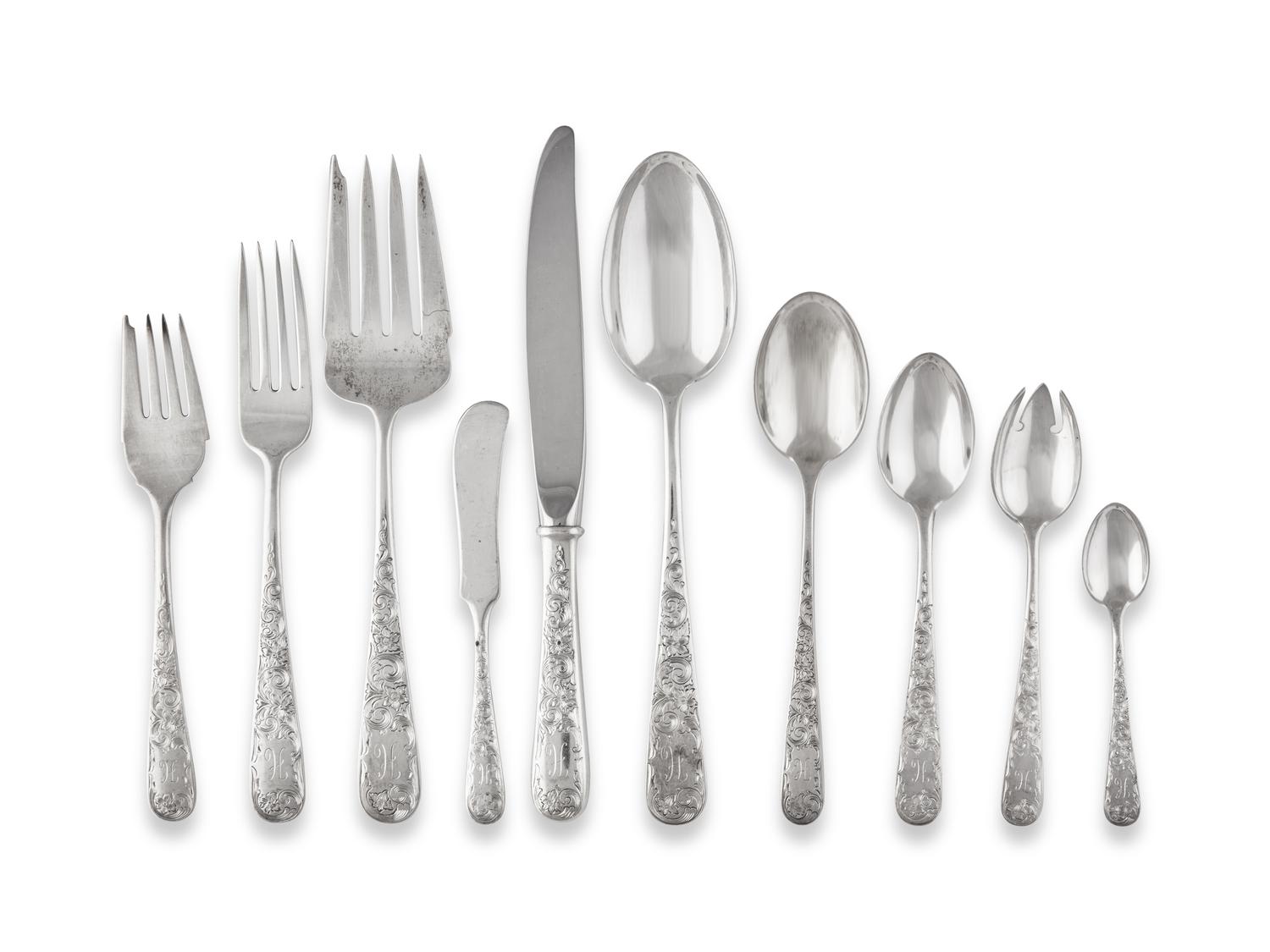 An American Silver Flatware Service
